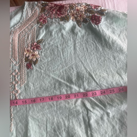 EUC Johnny Was LA Floral Embroidered BOHO Contessa Pintuck Poncho Blouse Size XL - Picture 12 of 15